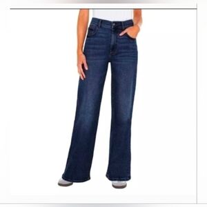 Well Worn Women's Denim Wide Leg High Rise Blue Jean Stretch Inseam 32